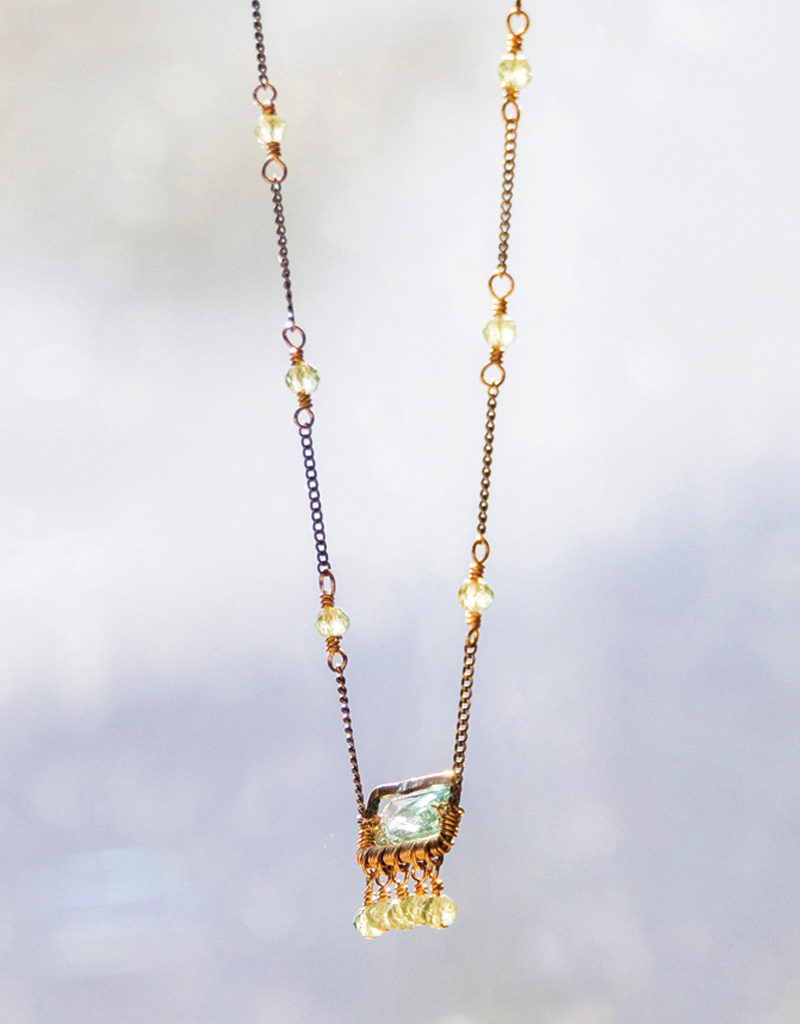 Dana Kellin Teal Quartz & Green Apatite Necklace