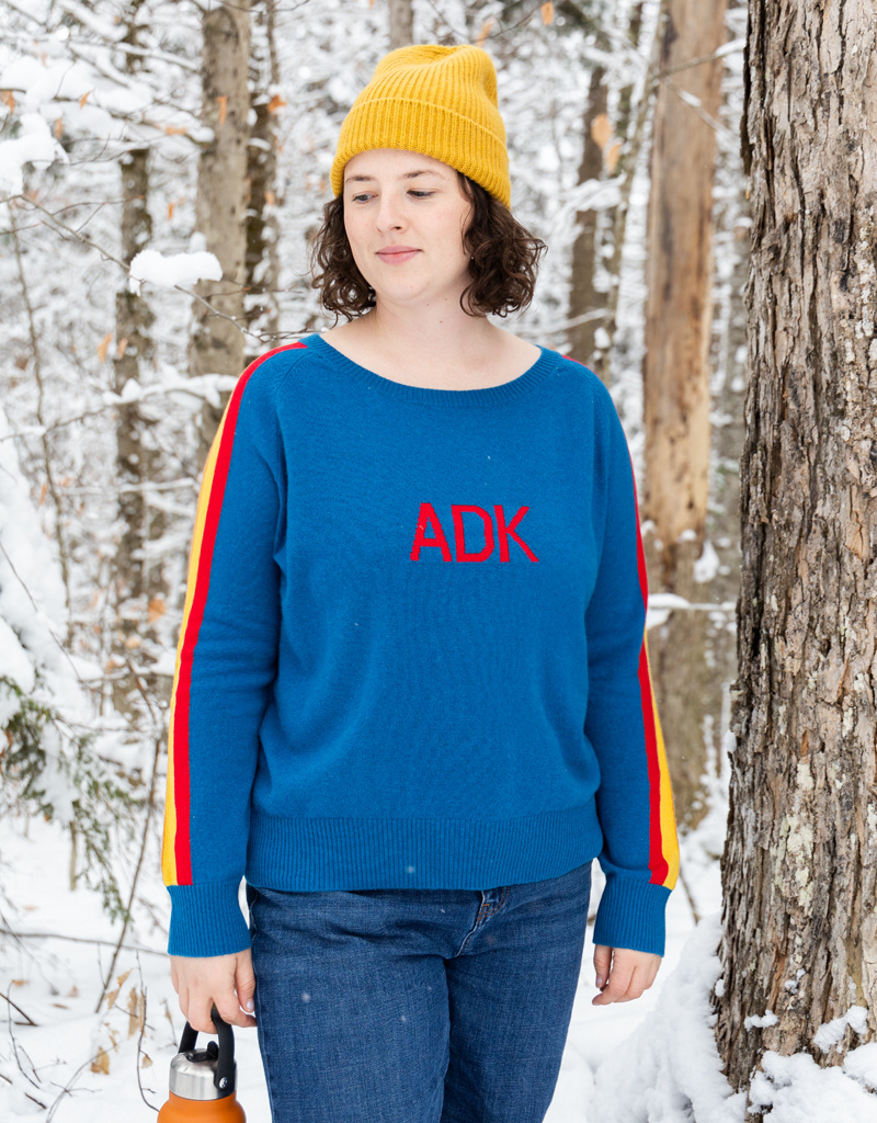 The Birch Store Cashmere ADK Sweater Striped Sleeve