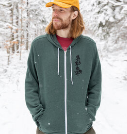 Salty Raven Zip Hoodie Pine Tree & Flock of Birds
