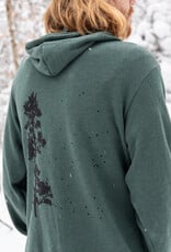 Salty Raven Zip Hoodie Pine Tree & Flock of Birds