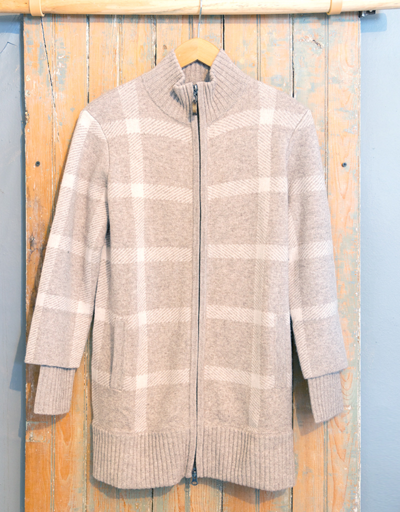 Kinross Cashmere Kinross Cashmere Zip Mock Cardigan Sweater