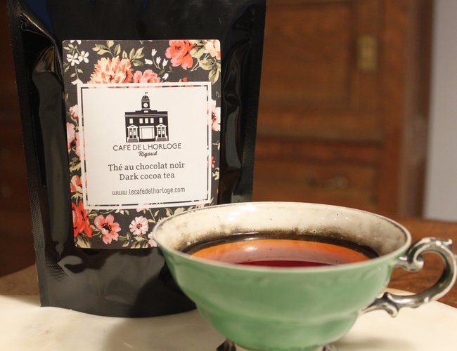 CAFE DE LHORLOGE Thé Chocolat noir - Dark cocoa tea 50g CAFE DE L'HORLOGE