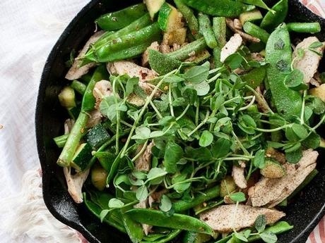 SNOW PEA, GREEN BEAN AND TURKEY STIR-FRY WITH ORANGE GINGER SAUCE