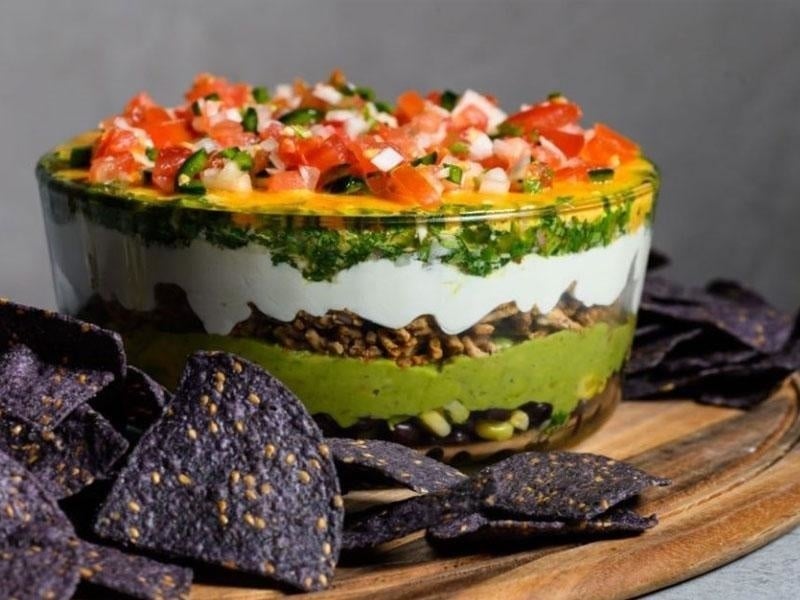 SEVEN LAYER DIP WITH CHIMICHURRI