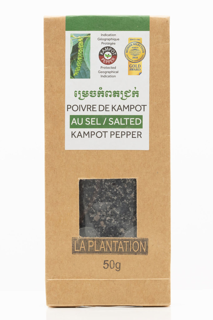 La Plantation Poivre de Kampot noir au sel 100g Sac kraft