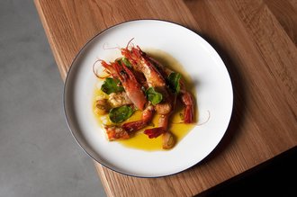 Crevette tigrée poché à l’huile d’olive et épices saveur de Bangkok
