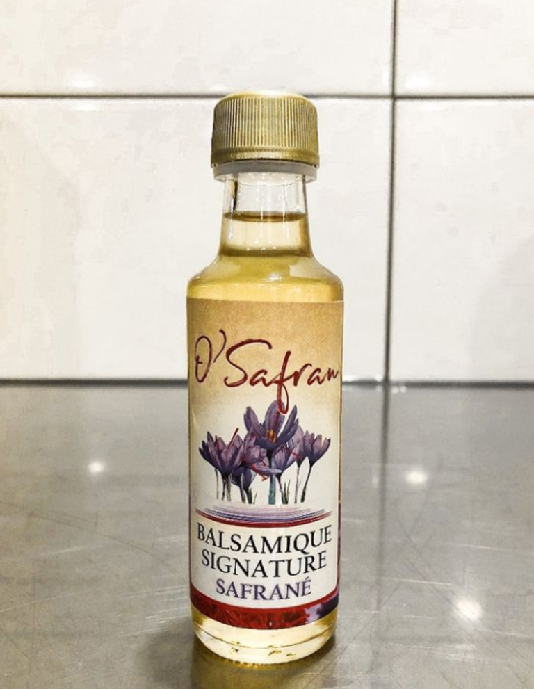 Sous les Oliviers Vinaigre balsamique safrané 100ml créer avec O'safran