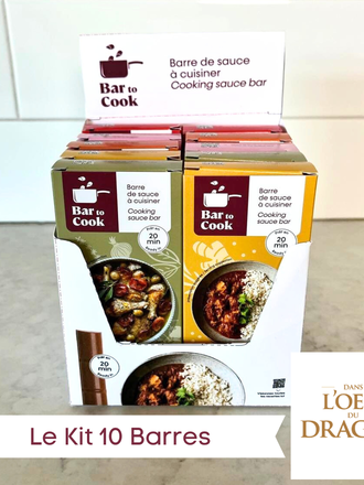 Bar to cook "Kit 10 Barres" Dans l'OEil du Dragon pourdécouvrir les 5 délicieuses saveurs de barres desauce