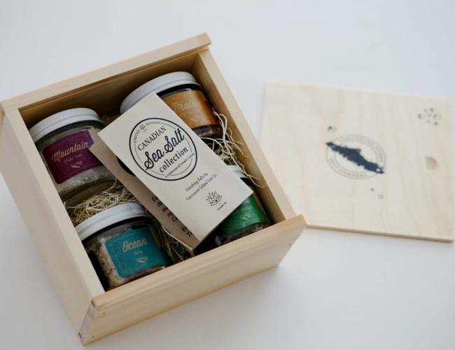 Vancouver Island Salt Co Boite bois sels de Vancouvers Canada 150