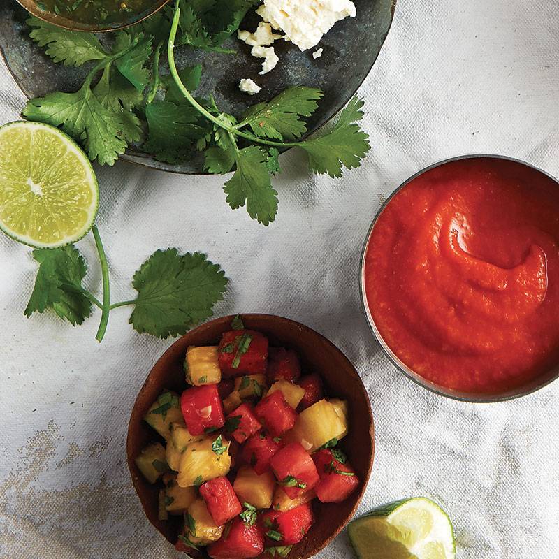 Salsa à l'ananas et au melon d'eau