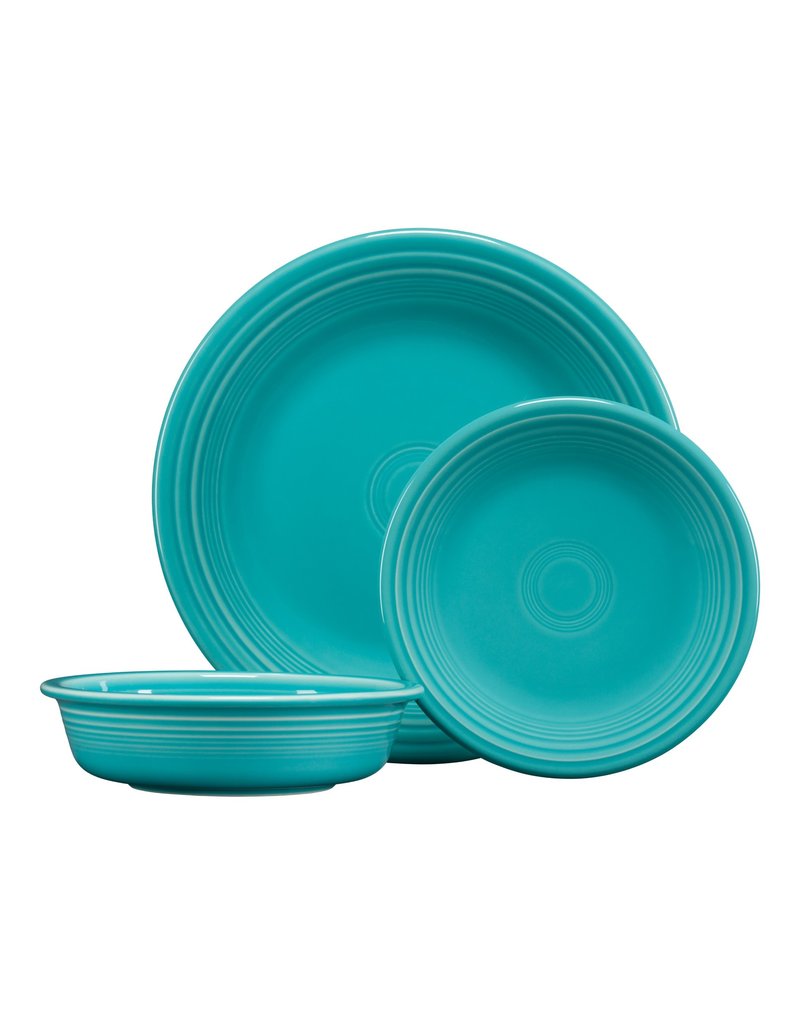 The Homer Laughlin China Company 3 PC Classic Set Turquoise