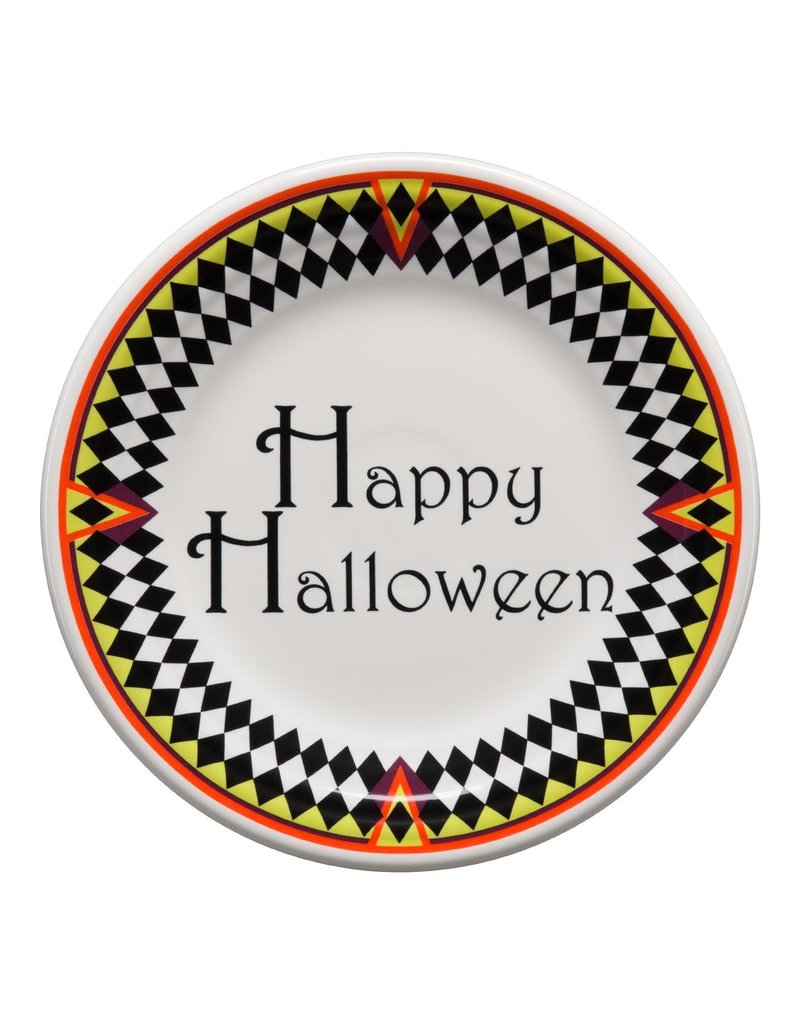 The Fiesta Tableware Company Luncheon Plate Harlequin Happy Halloween