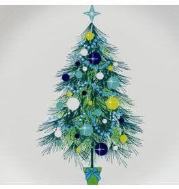 The Fiesta Tableware Company Blue Christmas Tree on White Stacking Mug 16 oz