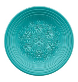The Fiesta Tableware Company Embossed Snowflake Luncheon Plate 9" Turquoise