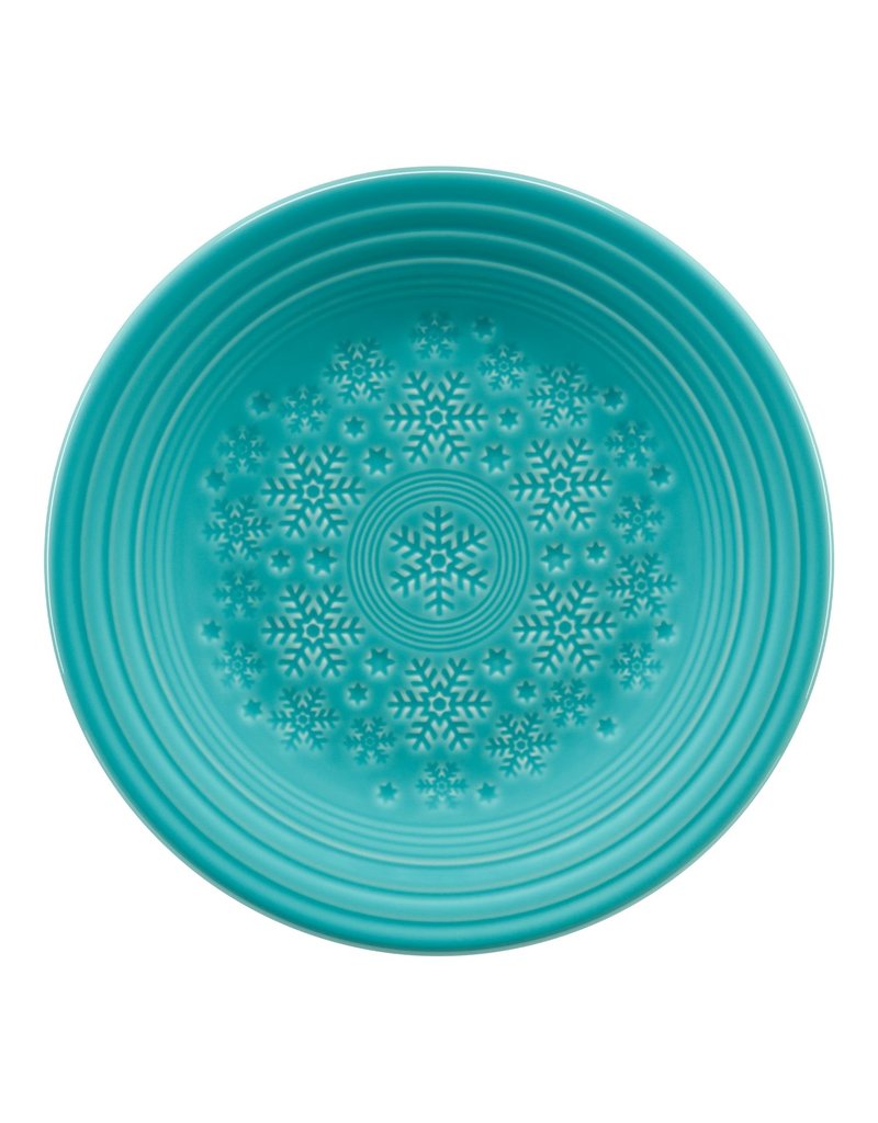 The Fiesta Tableware Company Embossed Snowflake Luncheon Plate 9" Turquoise