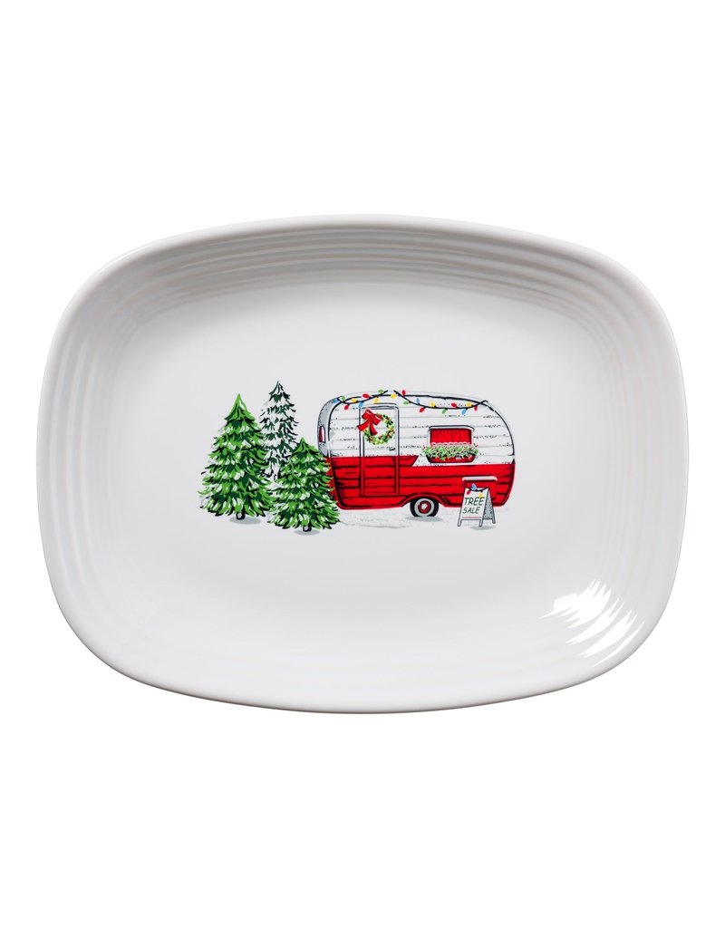 The Fiesta Tableware Company Holiday Trailer with Tree Rectangular Platter