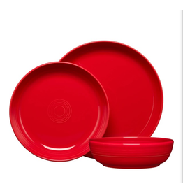 The Fiesta Tableware Company Coupe Bowl 3 Pc Place Setting Scarlet