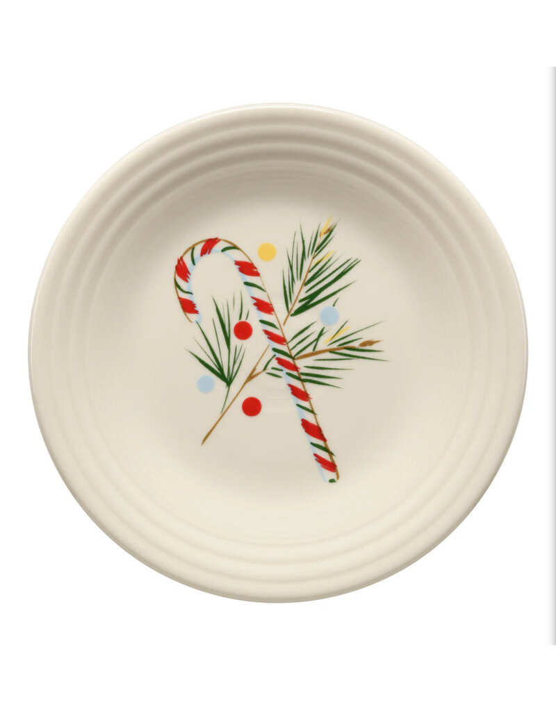 The Fiesta Tableware Company Jolly Christmas Candy Cane Classic Rim Luncheon Plate 9"