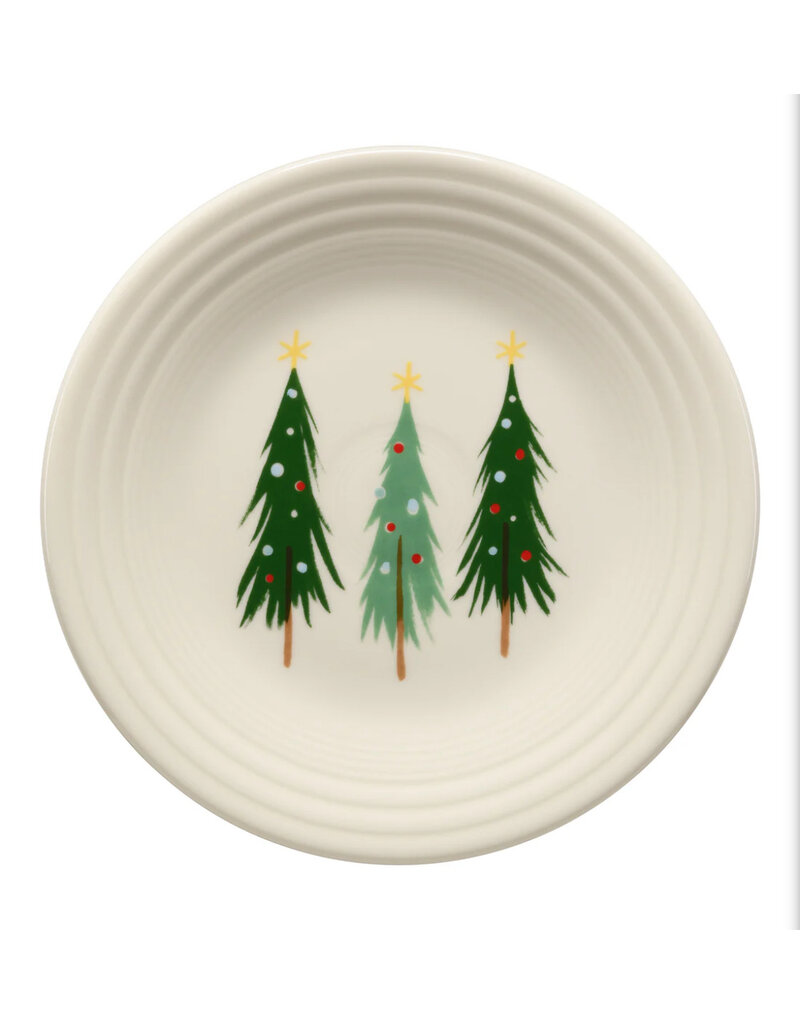 The Fiesta Tableware Company Jolly Christmas Three Trees Classic Rim Luncheon Plate 9"