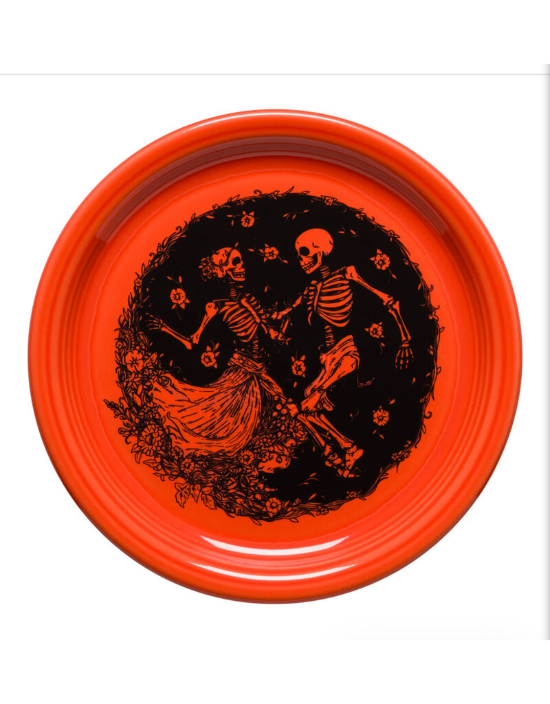 The Fiesta Tableware Company Skeleton Duet Bistro Luncheon Plate 9" Poppy