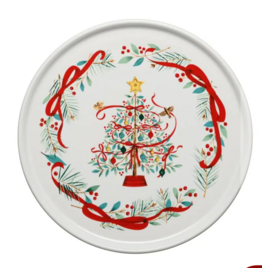 The Fiesta Tableware Company Holly Berry Christmas Tree Baking/Pizza Tray 12"