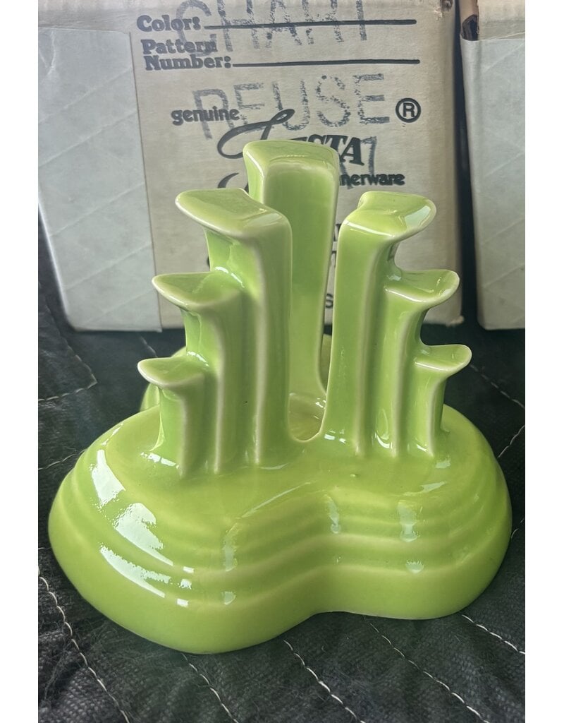 The Homer Laughlin China Company Pyramid Candle Holder Chartreuse