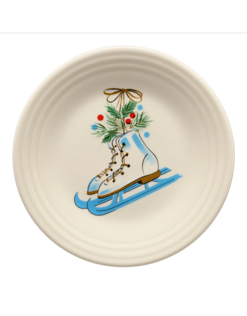 The Fiesta Tableware Company Jolly Christmas Skates Luncheon Plate 9"