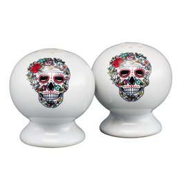 Sugar Skull and Vine Salt & Pepper Set