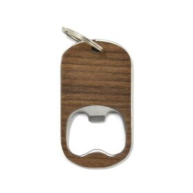 Wood Bottle Opener Keychain Walnut