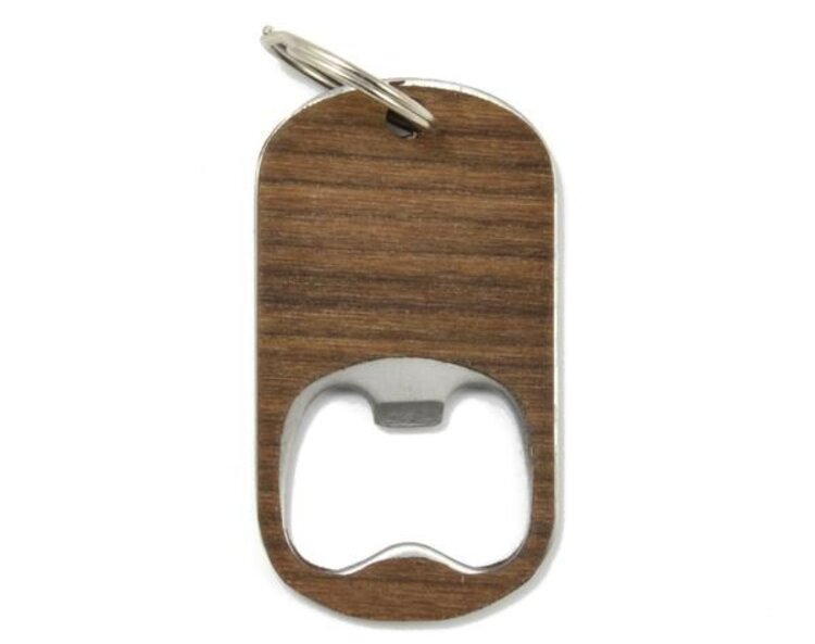 Wood Bottle Opener Keychain Walnut