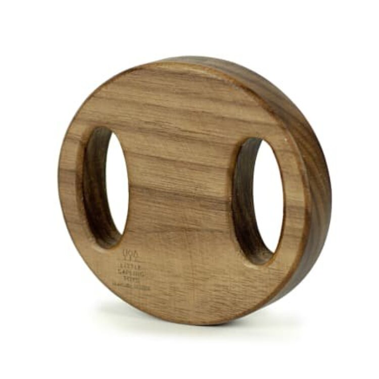 Baby Rattle Toy in Walnut