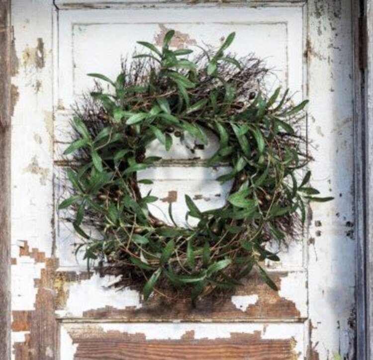 Gathered Olive and Twig Wreath