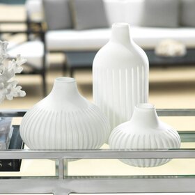 Puerto Galera White Glass Vase