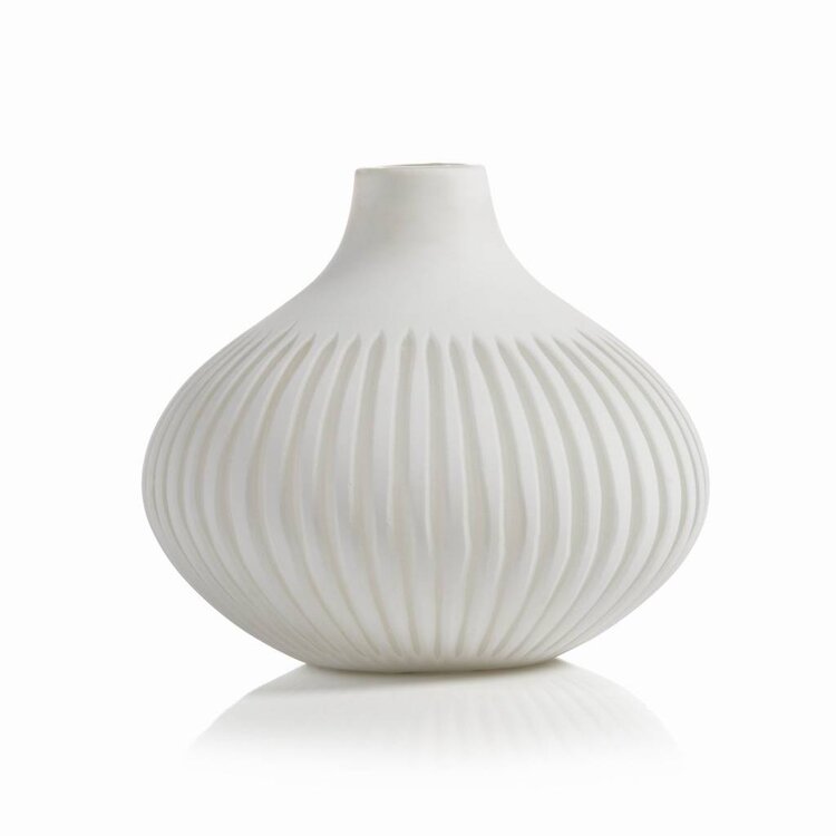 Puerto Galera White Glass Vase