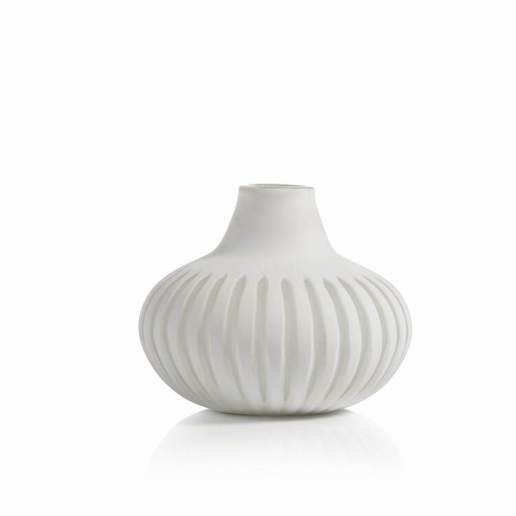 Puerto Galera White Glass Vase