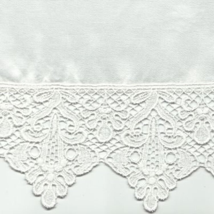 Satin King Pillowcase with Venise Lace Trim