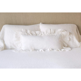 Linen Whisper Kidney Throw Pillow