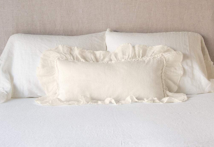 Linen Whisper Kidney Throw Pillow