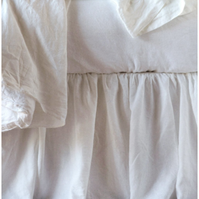 Linen Panel Bed Skirt Queen Size by Bella Notte