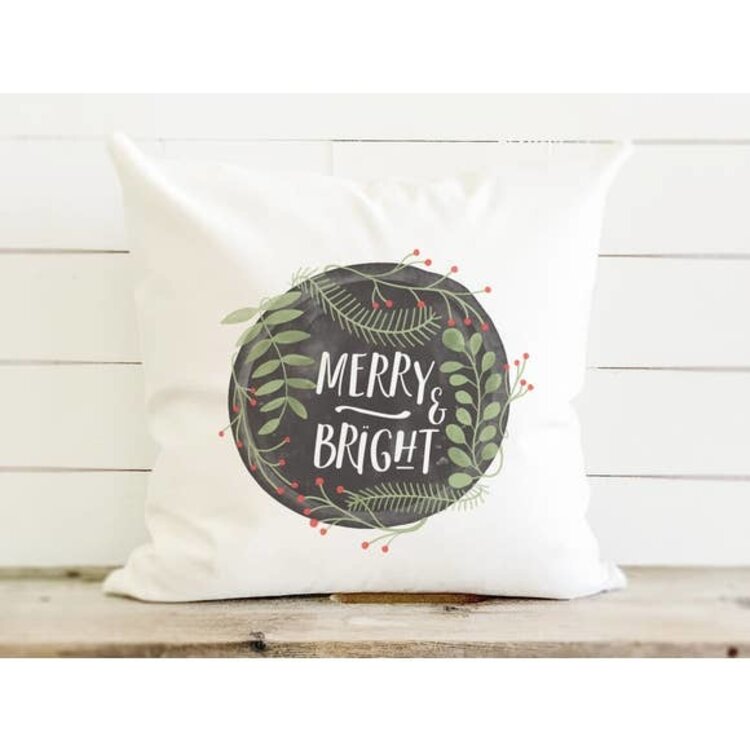 Merry & Bright Cotton Canvas Pillow