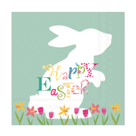 Funny Bunny Light Green Lunch Napkin