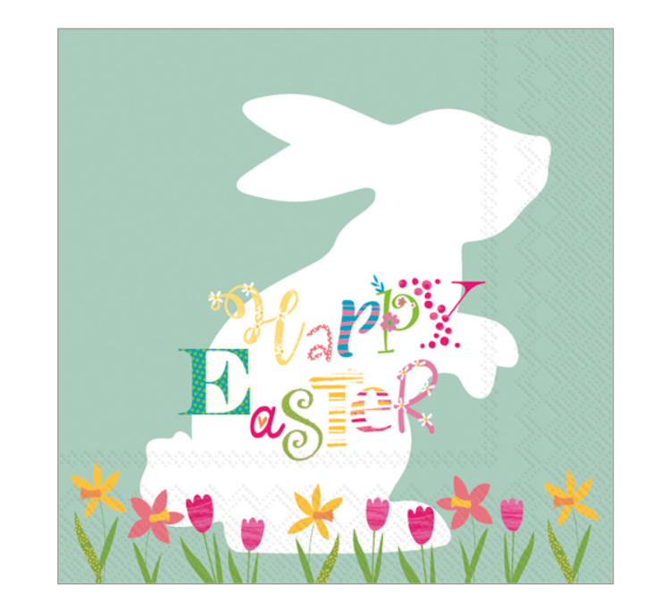 Funny Bunny Light Green Lunch Napkin