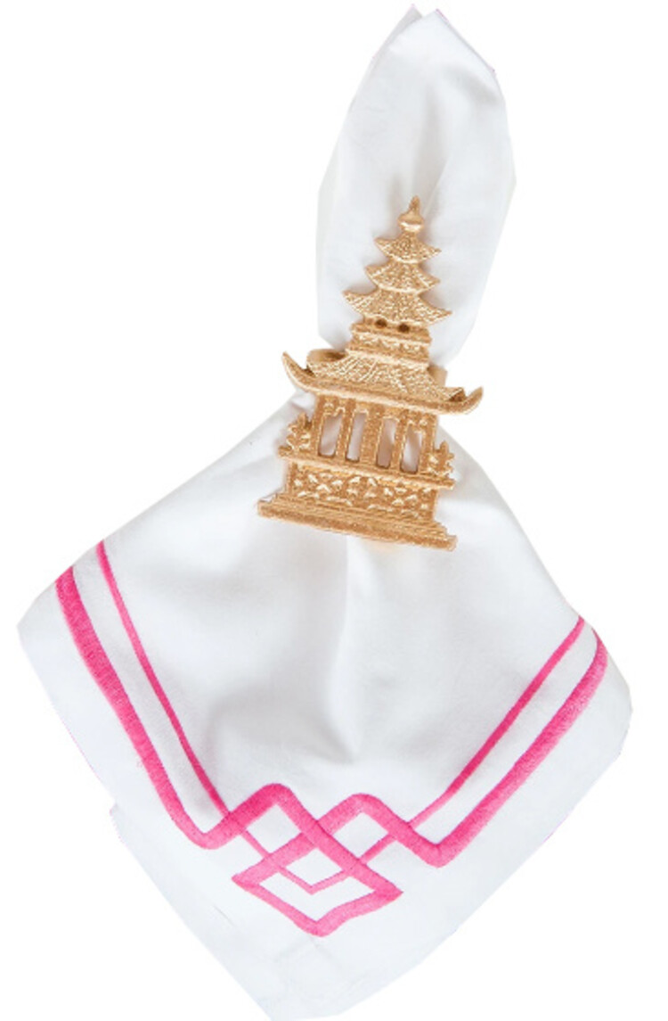 Interlocking Key Napkin Pink