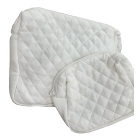 White Quilted Gusset Bag