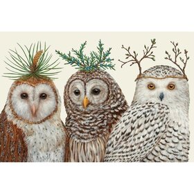 Winter Owls Paper Placemats
