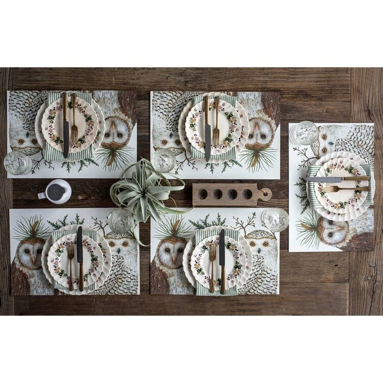 Winter Owls Paper Placemats
