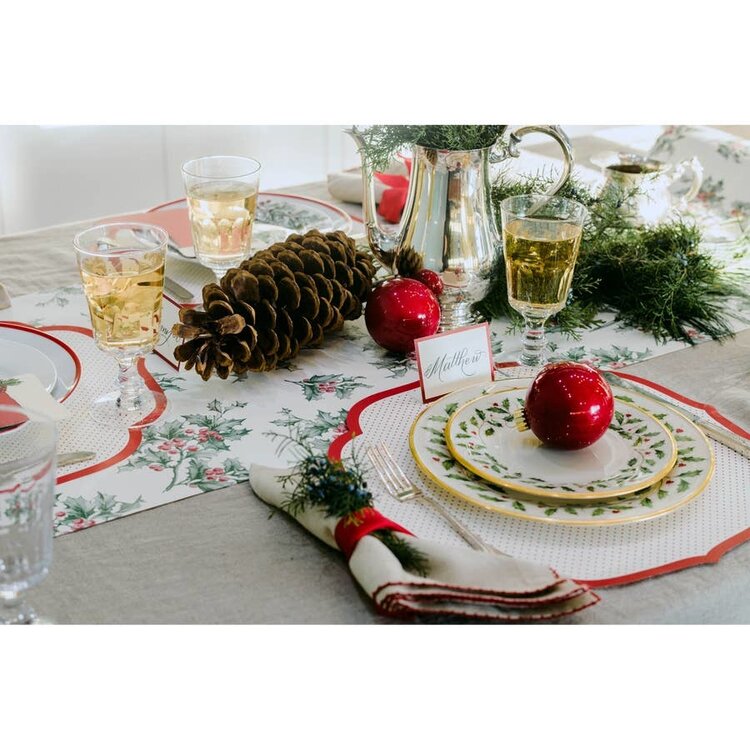 Die Cut  Red Swiss Dot Paper Placemat