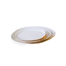 Oval Platter White/Gold