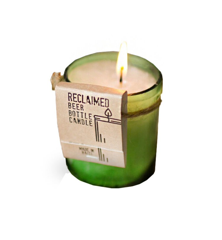 Recycled Beer Bottle Candle
