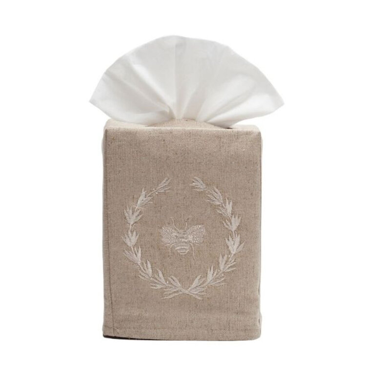 Napoleon Bee Wreath Beige tissue box cover